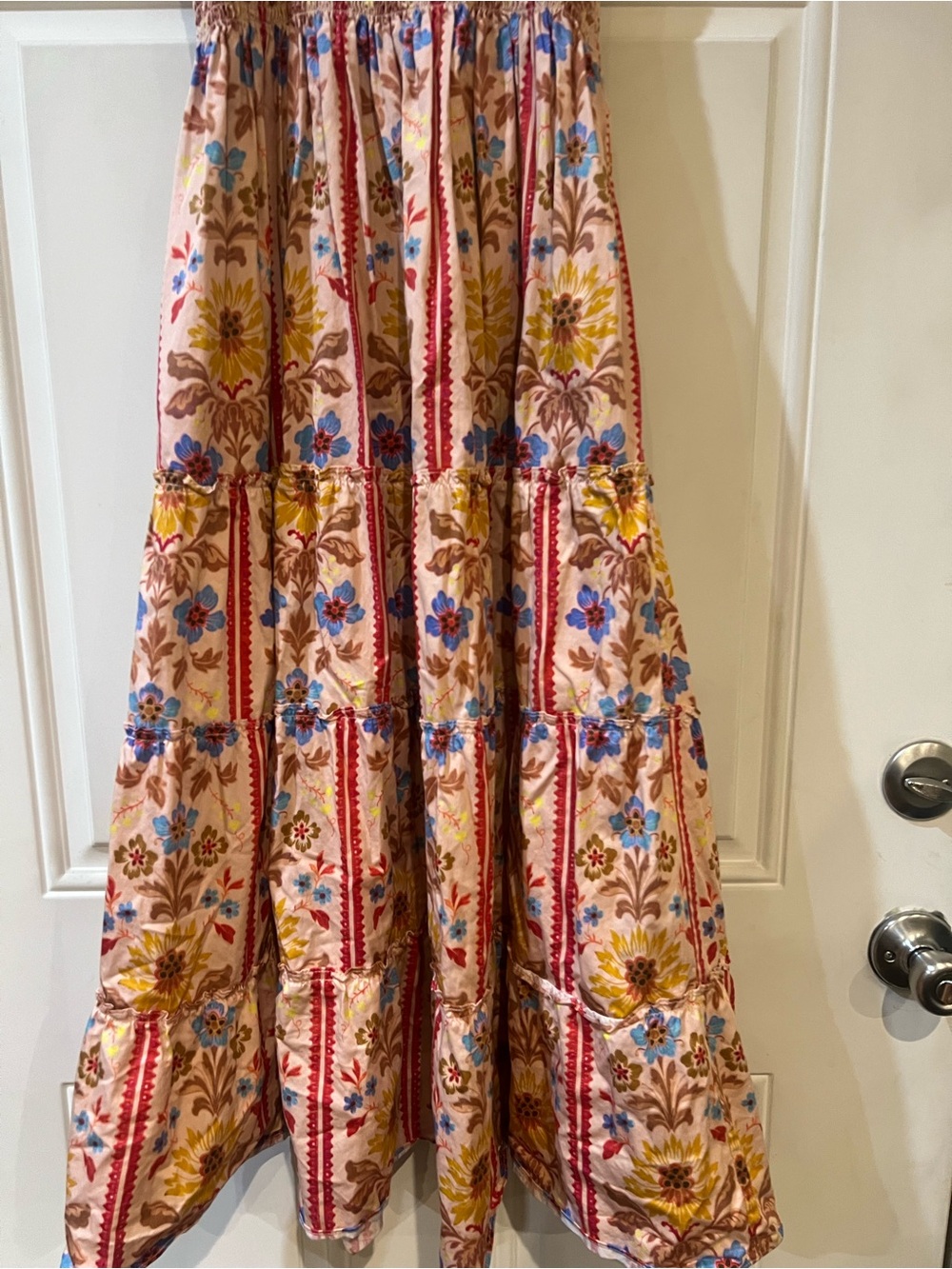 Hill House The Nap Dress Smocked Floral Tie-Shoulder Maxi Dress Size Medium - Picture 7 of 9